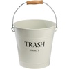 image:imageiDesign Metal Pail Trash Can for Bathroom Bedroom Home Office Dorm 1075 x 1075 x 105 White Finish with Vintage Black LetteringIvory