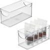 image:imageiDesign Narrow Pantry Bin Set of 2 Clear  For Kitchen Cabinets or Fridge Made in USAPack of 2