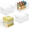 image:imageiDesign Pantry Organizer Bins with Handles Set of 4 Clear  Storage for Cabinets or Fridge
