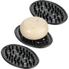 image:imageiDesign Plastic Soap Dish Soap Saver and Kitchen Sponge Holder  Set of 3 075 x 325 x 475 Clear  For Kitchen For BathBlack