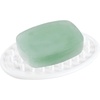 image:imageiDesign Plastic Soap Dish Soap Saver and Kitchen Sponge Holder  Set of 3 075 x 325 x 475 Clear  For Kitchen For BathWhite