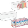 image:imageiDesign Plastic Stackable HingedLid Storage Box Set of 6 Clear  For Kitchen For Bathroom For OfficePack of 3