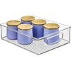 image:imageiDesign Plastic Stackable Pantry Bin Set of 2 Clear  Organizer Bin with Handles For Cabinets or FridgePack of 1