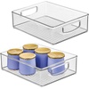 image:imageiDesign Plastic Stackable Pantry Bin Set of 2 Clear  Organizer Bin with Handles For Cabinets or FridgePack of 2