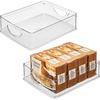 image:imageiDesign Plastic Stackable Pantry Bin Set of 2 Clear  Storage Bin with Handles For Cabinets or FridgePack of 2