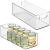 image:imageiDesign Plastic Stackable Pantry Bin with Handles Set of 4 Clear  For Kitchen Cabinets or Fridge Made in USAPack of 2