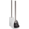 image:imageiDesign Plastic Toilet Bowl Plunger Set Slim Compact Combo 75 x 6 x 19 White and Brushed Stainless Steel  Slim Compact Combo Cleaner Storage 75 x 6 x 19 Ideal for Master Kids Guest Office BathroomWhite