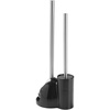 image:imageiDesign Plastic Toilet Bowl Plunger Set Slim Compact Combo 75 x 6 x 19 White and Brushed Stainless Steel  Slim Compact Combo Cleaner Storage 75 x 6 x 19 Ideal for Master Kids Guest Office BathroomBlack