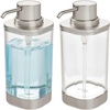 image:imageiDesign Refillable Liquid Soap Dispenser for Bathroom or Kitchen Countertop  ClearBrushed NickelPack of 2
