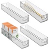 image:imageiDesign Slim Clear Plastic Storage Bin Extra Long Narrow Stackable Organizer for Kitchen and Pantry 2PackPack of 4