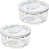 image:imageiDesign Small Round Fridge Produce Bin with Removable Drainage Tray and Lid  Set of 4  ClearPack of 2
