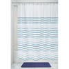 image:imageiDesign Splish Splash PEVA Bathroom Shower Curtain 72 x 72 Inches  White and Blue  12 Rustproof Metal GrommetsLindy Stripe