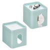 image:imageiDesign Square Tissue Cover for Bathroom Vanity Countertop or Office Set of 2 Soft Aqua Blue Boutique Box