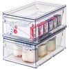 image:imageiDesign Stackable Kitchen Storage Drawer Set of 2 Clear  For Fridge For Pantry For UnderSink For CabinetPack of 2