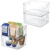 image:imageiDesign Stackable OpenFront Storage Bins with Handles Set of 4 Clear  For Kitchen and PantryPack of 4