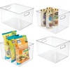 image:imageiDesign Storage Bin with Handles 12 x 10 x 8 Clear  For Kitchen Pantry Cabinet Nursery CraftsPack of 4