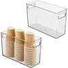 image:imageiDesign Tall Plastic Storage Bin with Handles for Fridge or Freezer  Set of 8  Clear  Made in USAPack of 2