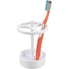 image:imageiDesign Toothbrush Holder Clear  For Normal to Large Toothbrushes Fits Spin Brushes Holds ToothpasteWhite