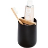image:imageiDesign Toothbrush Holder Matte Black  Removable Wood Divider For Bathroom CountertopsMatte Black