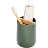 image:imageiDesign Toothbrush Holder Matte Black  Removable Wood Divider For Bathroom CountertopsMoss
