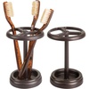 image:imageiDesign Toothbrush Holder for Bathroom  3Section 2Pack Bronze  Toothbrush Stand for CountertopPack of 2