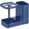 image:imageiDesign Toothbrush Holder with Storage Cup Bathroom Sink Organizer for Toothpaste and Electric Toothbrushes BlueNavy