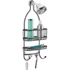 image:imageiDesign York Metal ExtraWide Hanging Shower Caddy Silver  10 x 4 x 22Matte Black