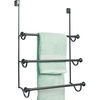 image:imageiDesign York Metal Over the Shower Door Towel Rack Hooks for Master Guest Kids Bathroom 475 x 1775 x 225 Chrome  For Bathroom StorageMatte Black