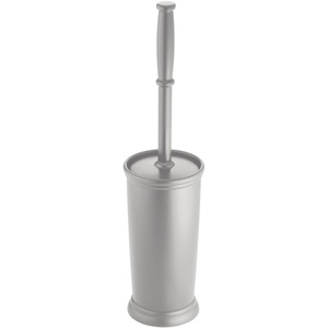image:imageInterDesign Kent Plastic Toilet Bowl Brush Set Classic Design Slim Compact Bowl Brush and Holder for Bathroom  Sturdy Deep Cleaning 425 x 425 x 16 WhiteSilver