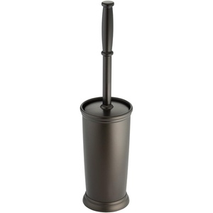 image:imageInterDesign Kent Plastic Toilet Bowl Brush Set Classic Design Slim Compact Bowl Brush and Holder for Bathroom  Sturdy Deep Cleaning 425 x 425 x 16 WhiteBronze