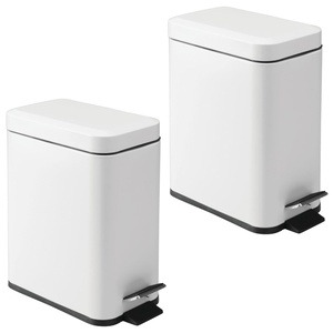 image:imageInterDesign iDesign Rectangular 13 Gallon Bathroom Trash Set of 2White Rectangle Step Can 5L M2White