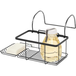 image:imageiDesign 23825EU Everett Drill Bathroom Storage Small Metal Hanging Tray Bath Caddy for Soap Cosmetics Books Tablet and Phone Matte Silver 307 cm x 26 cm x 17 cm  1208 x 102 x 664Matte Black