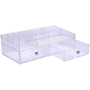 image:imageiDesign 3 Plastic Vanity Compact Slim Storage Organization Drawers Set for Cosmetics Dental Supplies Hair Care Bathroom Dorm Desk Countertop Office 65 x 7 x 5