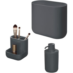 image:imageiDesign 3Piece Recycled Plastic Bathroom Accessory Set The Cade Collection Charcoal