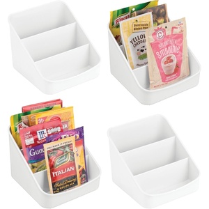 image:imageiDesign 3Section Divided Packet Organizer for Kitchen and Pantry Storage  Set of 4  WhiteWhite