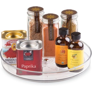 image:imageiDesign 9Inch Lazy Susan Organizer  Small Lazy Susan Turntable for Cabinet or Pantry 2Pack Clear9 Inch