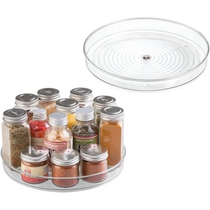 image:imageiDesign 9Inch Lazy Susan Organizer  Small Lazy Susan Turntable for Cabinet or Pantry 2Pack Clear9 Inch Pack of 12