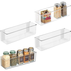 image:imageiDesign Adhesive Organizer Bin Set of 2 Clear  DamageFree Hanging For Kitchen Bathroom or OfficePack of 4