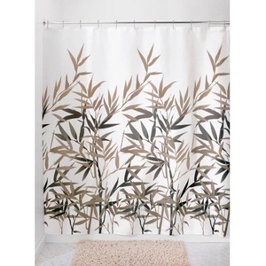 image:imageiDesign Anzu Fabric Shower Curtain Green 72 x 72  WaterRepellent Bath Liner For Kids Guest College Dorm Master BathroomBlack