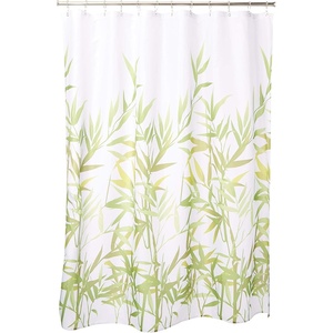 image:imageiDesign Anzu Fabric Shower Curtain Green 72 x 72  WaterRepellent Bath Liner For Kids Guest College Dorm Master BathroomGreen