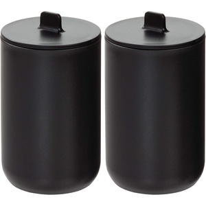 image:imageiDesign Cade Canister Bathroom Storage Jar with Lid Matte Black  314 x 314 x 509 For Bathroom For Vanity For Desk For Countertop314 x 314 x 509 Pack of 2