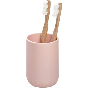image:imageiDesign Cade Collection Toothbrush Holder Matte Black  For Normal Toothbrushes Spin Brushes Toothpaste 3 x 3 x 45Blush