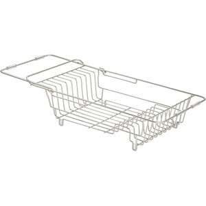 image:imageiDesign Classico Kitchen OvertheSink Dish Drainer Rack for Drying Glasses Silverware Bowls Plates  Satin