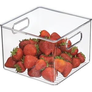 image:imageiDesign Clear Plastic Storage Bins 4Pack  For Kitchen Pantry and Fridge For Cabinets and ShelvesPack of 1