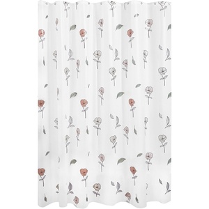 image:imageiDesign Dots PEVA Shower Curtain BlackFrost 72 x 72  Water Resistant 12 Rust Resistant Metal Grommets For Shower or Tub Master and Guest BathroomFlowersFrost