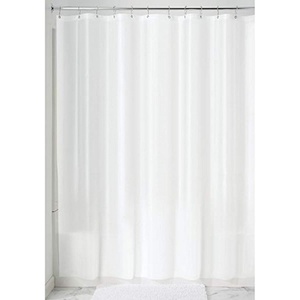 image:imageiDesign EVA Plastic Shower Curtain Liner Mold and Mildew Resistant Plastic Shower Curtain for use Alone or With Fabric Curtain 54 x 78 Inches Frost  54 x 78 12 Metal GrommetsWhite