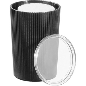 image:imageiDesign Fluted Plastic Bathroom Countertop or Vanity StorageSet of 2WhiteClear CanisterBlackClear
