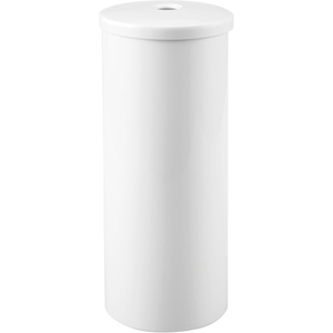 image:imageiDesign Freestanding Bathroom Toilet Paper Storage Holder with Lid Bronze  For 3 Extra RollsWhite