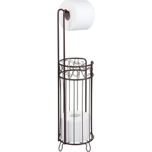 image:imageiDesign Freestanding Toilet Paper Holder Bronze  3Roll ReserveBronze