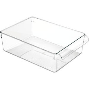 image:imageiDesign Fridge Storage Bin with Handle Clear  Fridge Tray For Cheeses and SnacksPack of 1